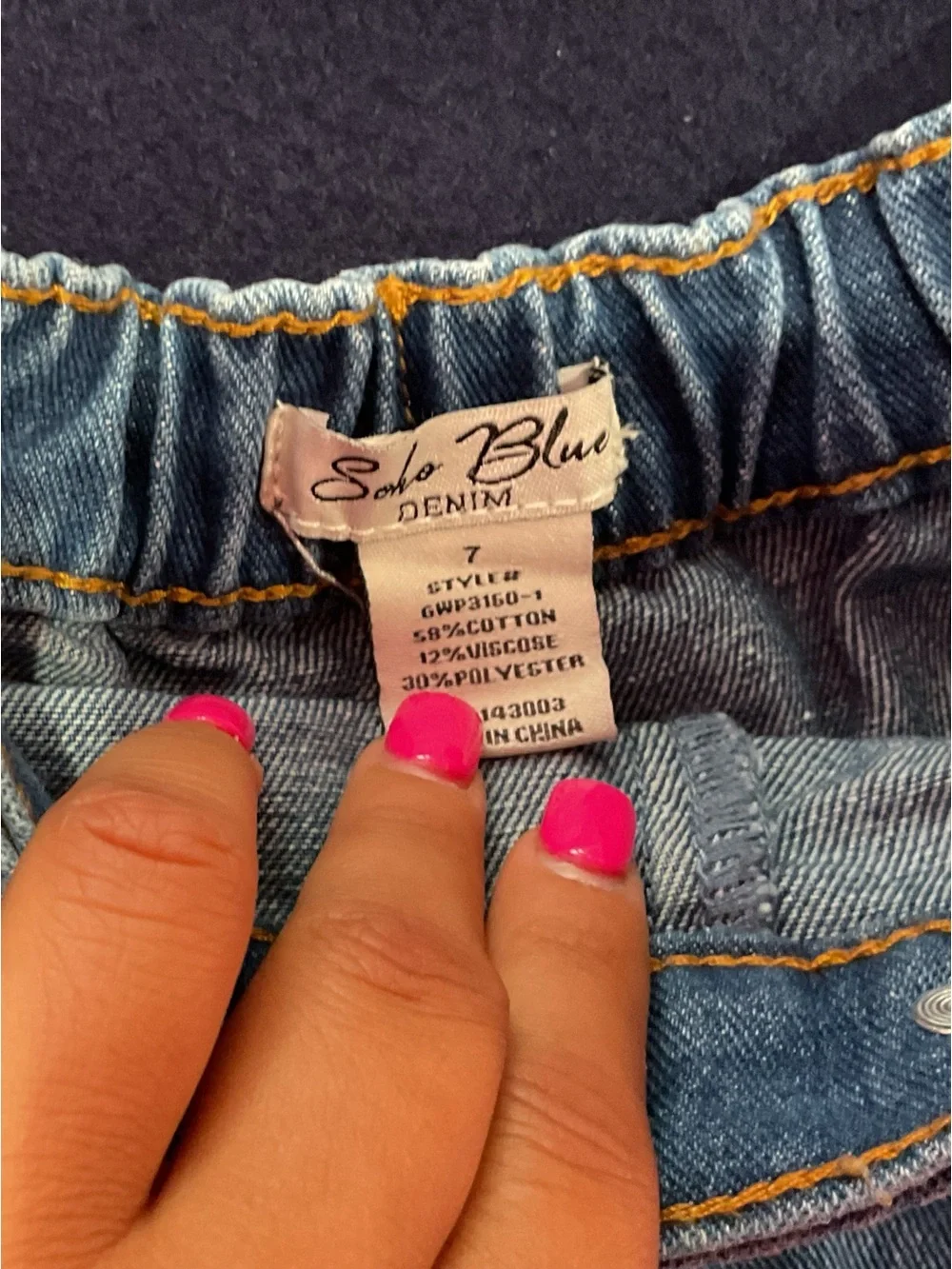 SOHO Blue Girls Denim Skort Size 7 Like New